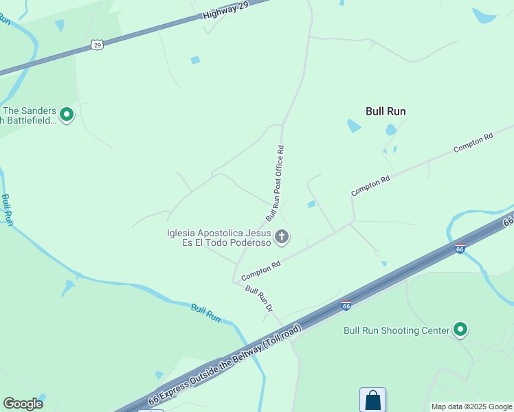 map of restaurants, bars, coffee shops, grocery stores, and more near 7306 Bull Run Post Office Road in Centreville