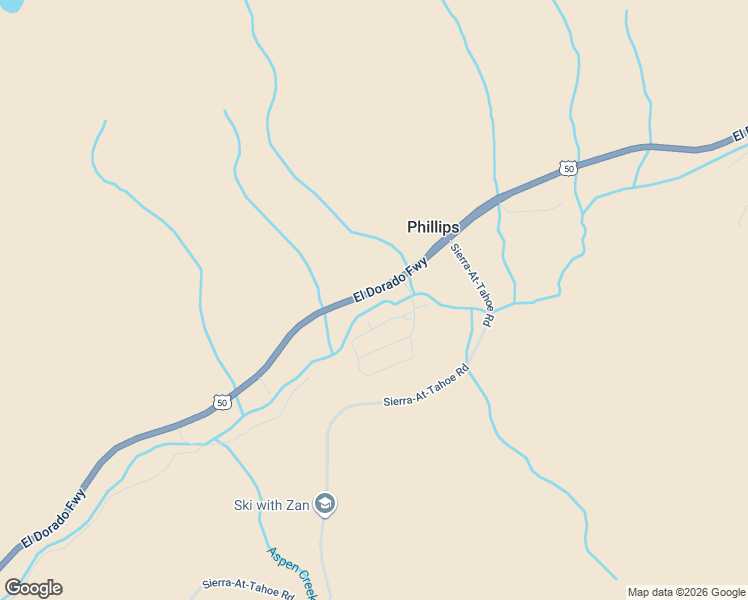 map of restaurants, bars, coffee shops, grocery stores, and more near 19838 El Dorado Freeway in Twin Bridges