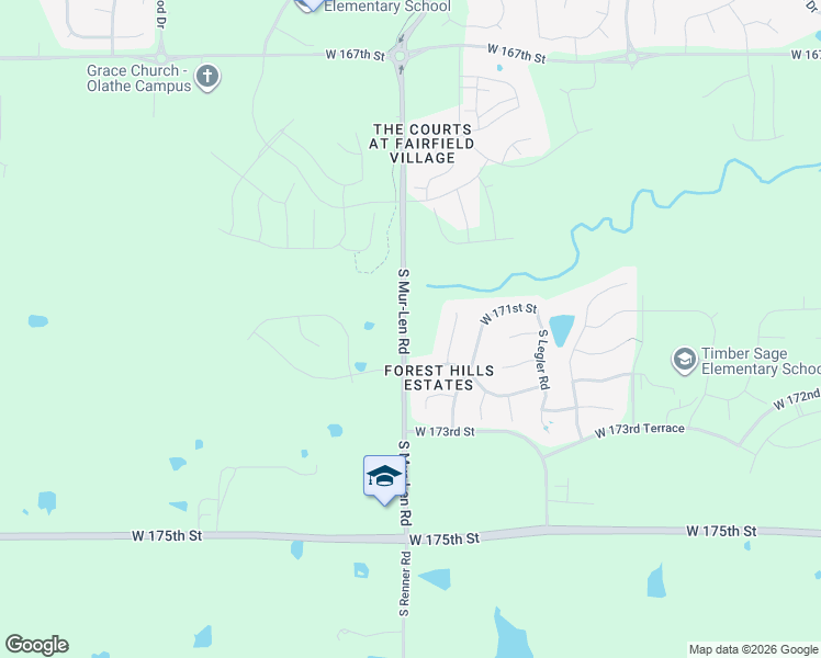map of restaurants, bars, coffee shops, grocery stores, and more near 16545 South Mur-Len Road in Olathe
