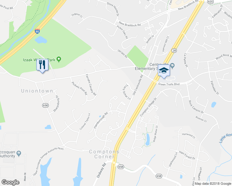 map of restaurants, bars, coffee shops, grocery stores, and more near 6718 Jenny Leigh Court in Centreville