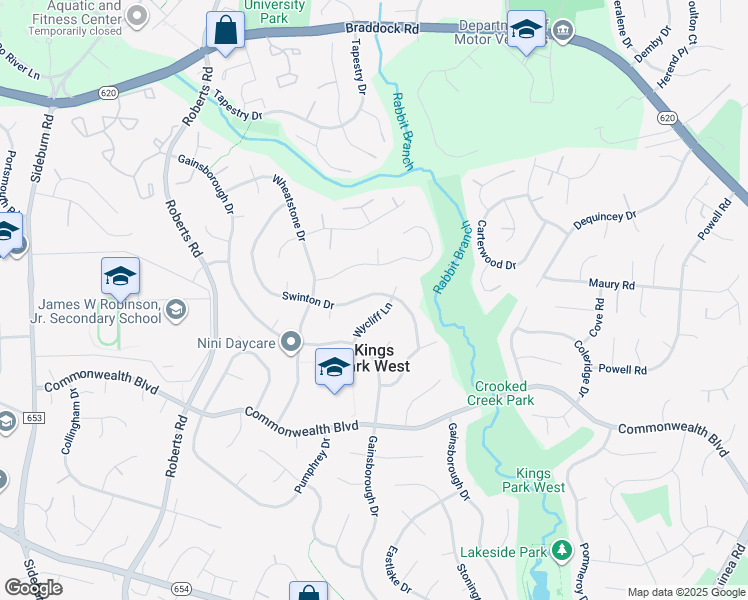 map of restaurants, bars, coffee shops, grocery stores, and more near 5016 Swinton Drive in Fairfax