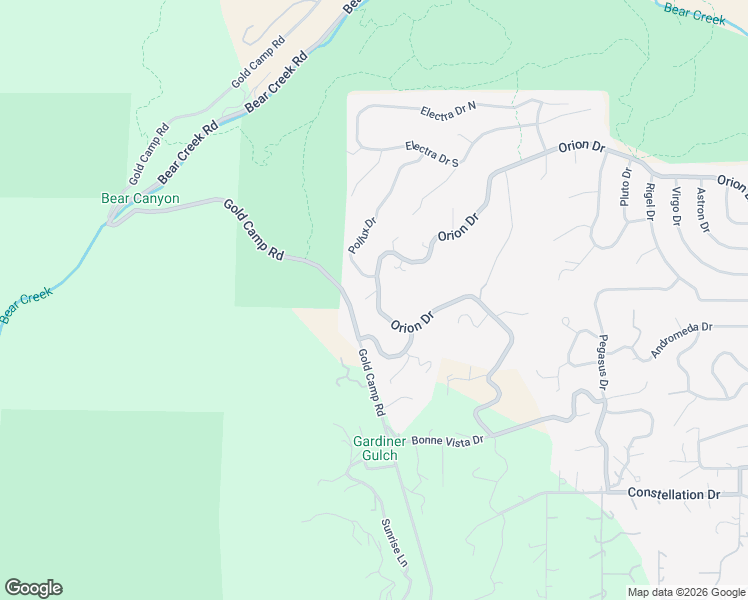 map of restaurants, bars, coffee shops, grocery stores, and more near 3365 Orion Drive in Colorado Springs