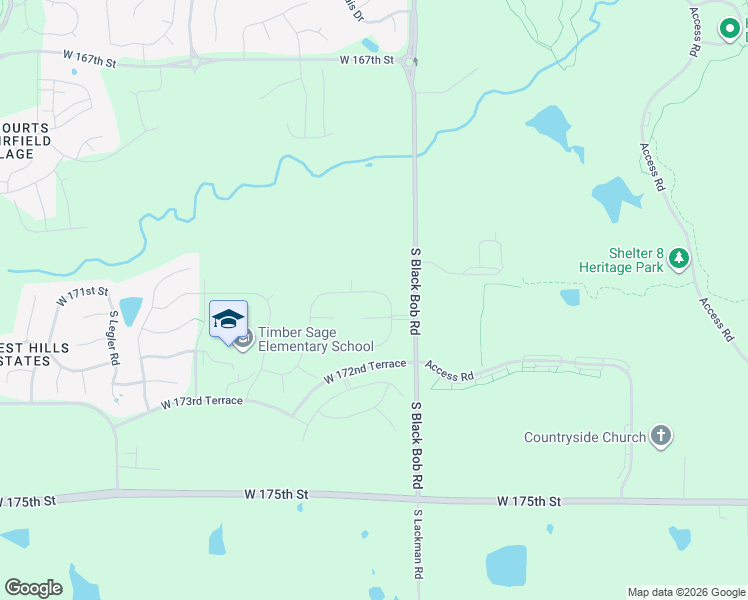 map of restaurants, bars, coffee shops, grocery stores, and more near 17225 South Lackman Road in Olathe