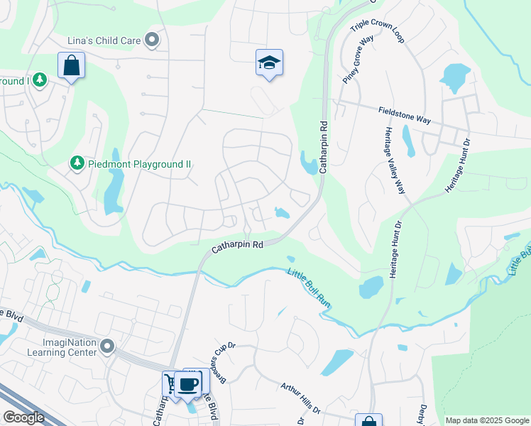 map of restaurants, bars, coffee shops, grocery stores, and more near 6913 Bitterroot Court in Gainesville