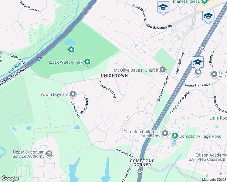 map of restaurants, bars, coffee shops, grocery stores, and more near 14722 Pickets Post Road in Centreville