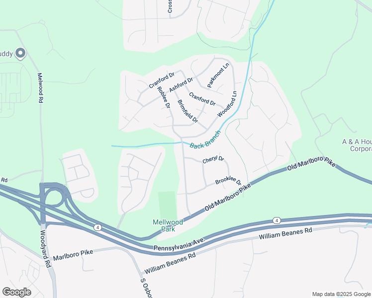 map of restaurants, bars, coffee shops, grocery stores, and more near 5210 Roblee Drive in Upper Marlboro