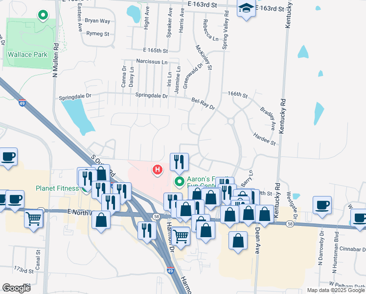 map of restaurants, bars, coffee shops, grocery stores, and more near 7906 Forest Avenue in Belton