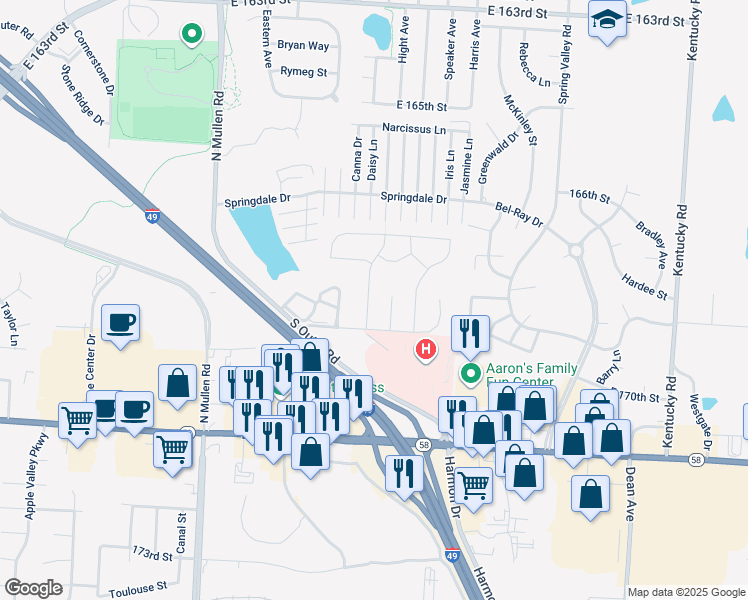map of restaurants, bars, coffee shops, grocery stores, and more near 16909 Crystal Street in Belton