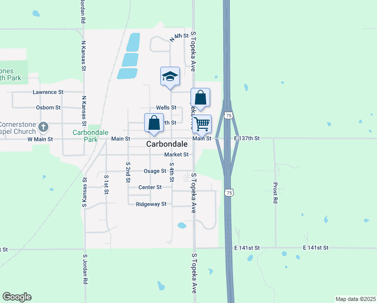 map of restaurants, bars, coffee shops, grocery stores, and more near 412 Market Street in Carbondale