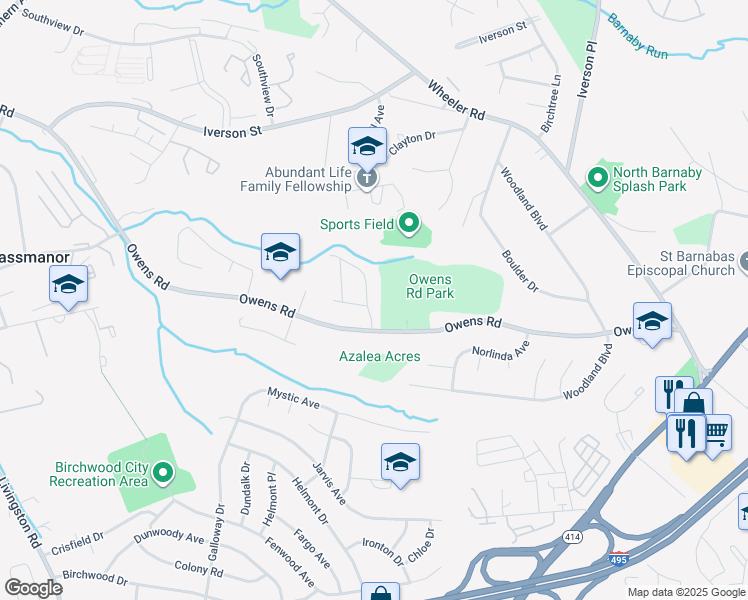 map of restaurants, bars, coffee shops, grocery stores, and more near 5118 Martin Drive in Oxon Hill