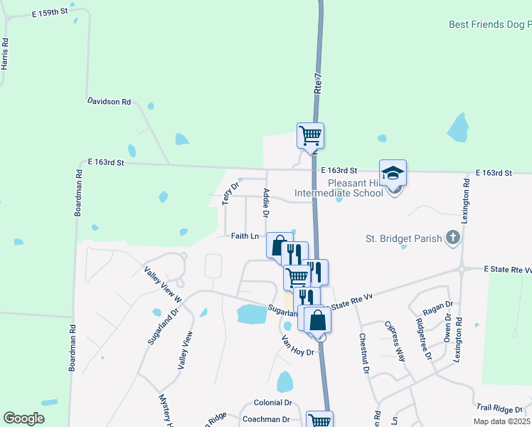 map of restaurants, bars, coffee shops, grocery stores, and more near 2223 Addie Drive in Pleasant Hill