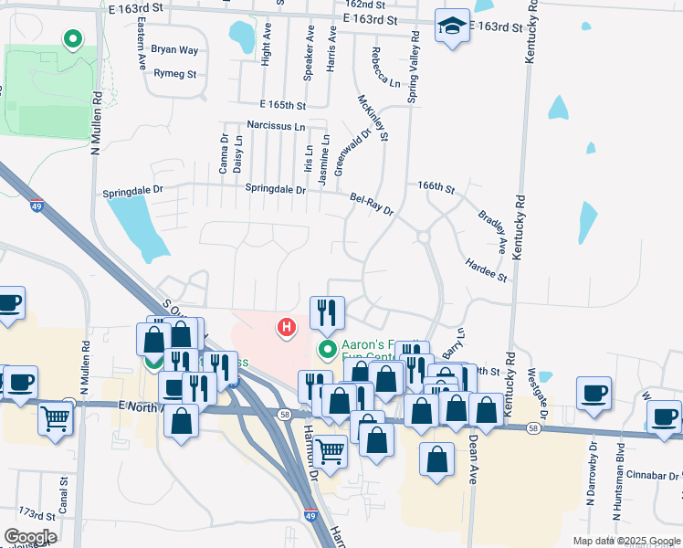 map of restaurants, bars, coffee shops, grocery stores, and more near 7906 Forest Avenue in Belton