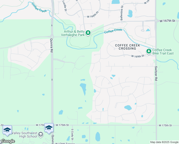 map of restaurants, bars, coffee shops, grocery stores, and more near West 170th Terrace in Overland Park