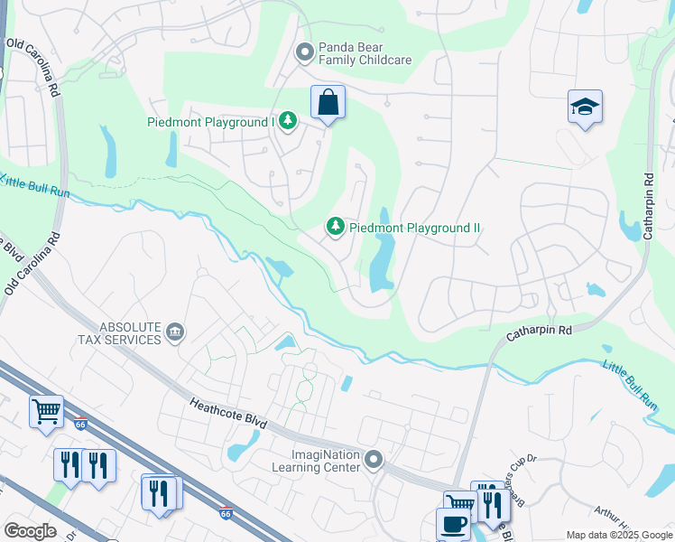 map of restaurants, bars, coffee shops, grocery stores, and more near 13849 Piedmont Vista Drive in Haymarket