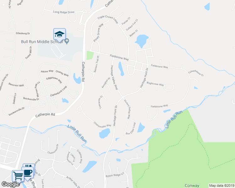 map of restaurants, bars, coffee shops, grocery stores, and more near 13609 Heritage Valley Way in Gainesville