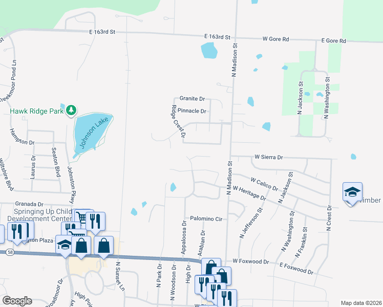 map of restaurants, bars, coffee shops, grocery stores, and more near 430 Buffalo Court in Raymore