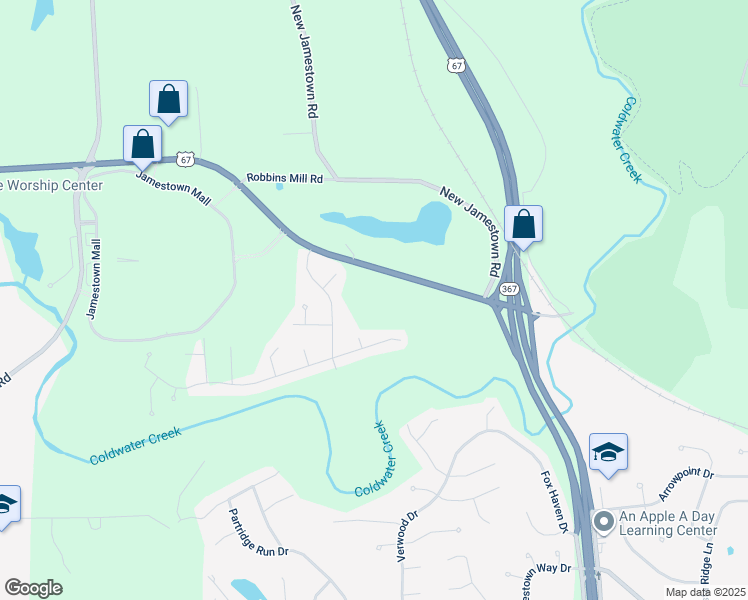 map of restaurants, bars, coffee shops, grocery stores, and more near 6768 Lindbergh Boulevard in Florissant