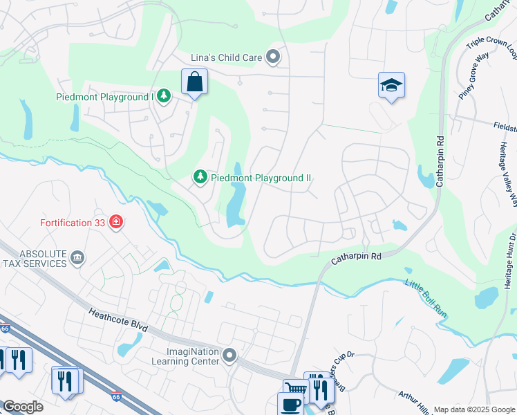 map of restaurants, bars, coffee shops, grocery stores, and more near 13745 Piedmont Vista Drive in Haymarket