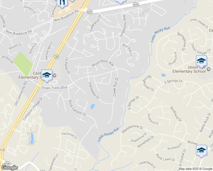 map of restaurants, bars, coffee shops, grocery stores, and more near 14173 Autumn Circle in Centreville