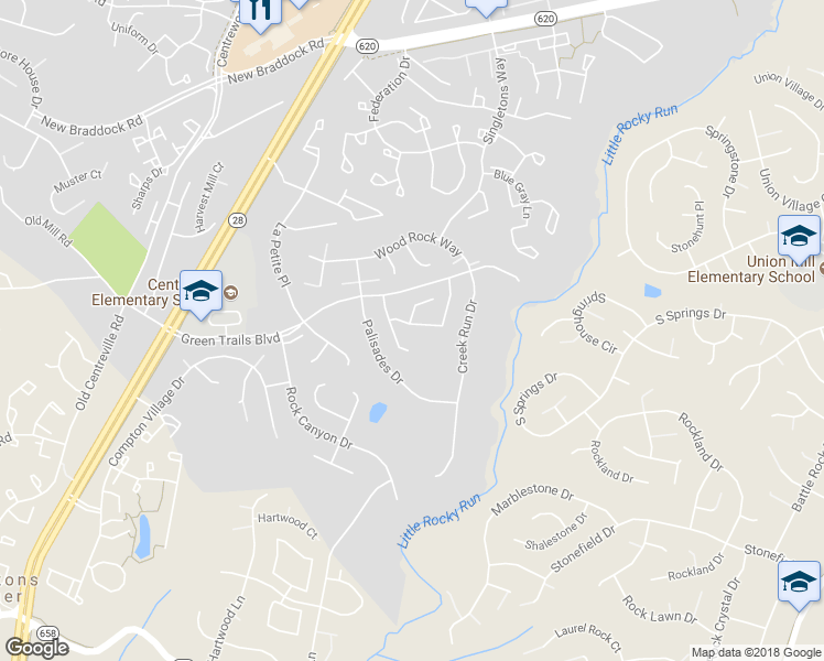 map of restaurants, bars, coffee shops, grocery stores, and more near 14193 Autumn Circle in Centreville