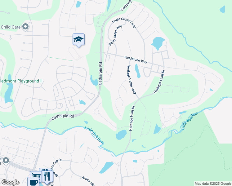 map of restaurants, bars, coffee shops, grocery stores, and more near 6344 Avington Place in Gainesville
