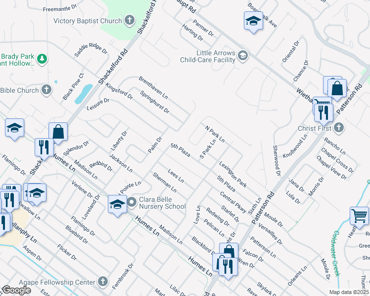 map of restaurants, bars, coffee shops, grocery stores, and more near 1130 5th Plaza in Florissant