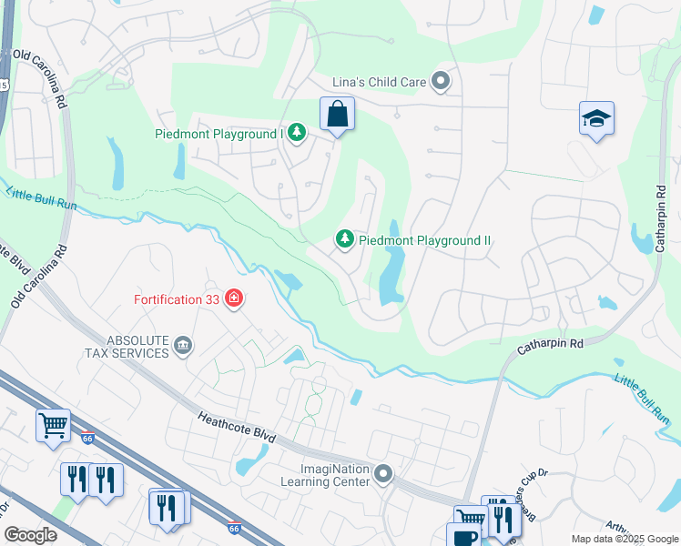 map of restaurants, bars, coffee shops, grocery stores, and more near 13861 Piedmont Vista Drive in Haymarket
