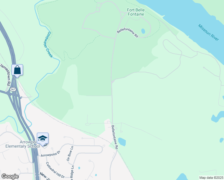 map of restaurants, bars, coffee shops, grocery stores, and more near 13316 Bellefontaine Road in St. Louis