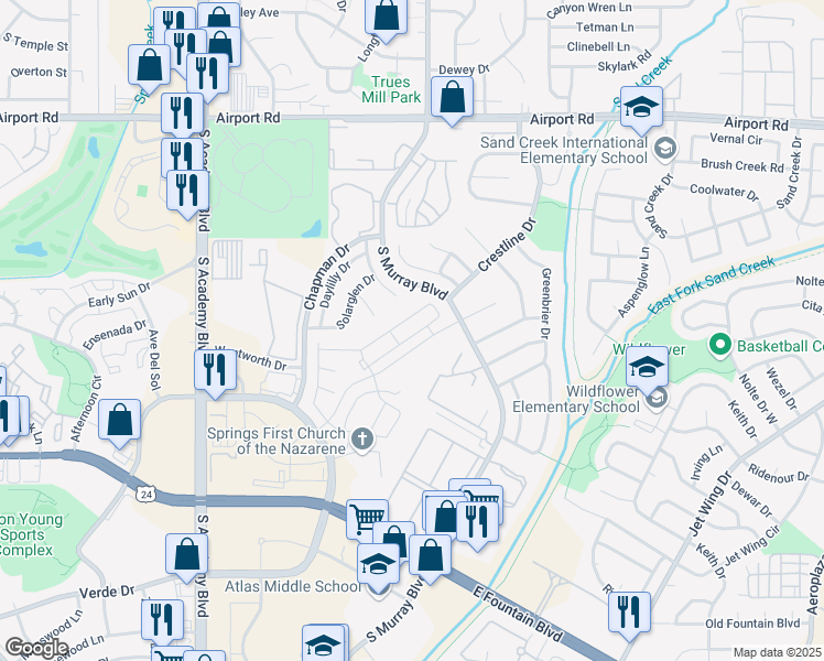 map of restaurants, bars, coffee shops, grocery stores, and more near in 