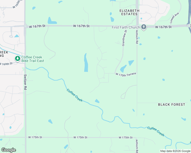 map of restaurants, bars, coffee shops, grocery stores, and more near 9400-9598 West 170th Terrace in Stilwell