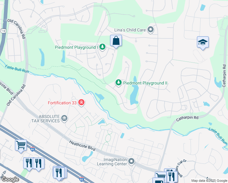 map of restaurants, bars, coffee shops, grocery stores, and more near 13873 Piedmont Vista Drive in Haymarket