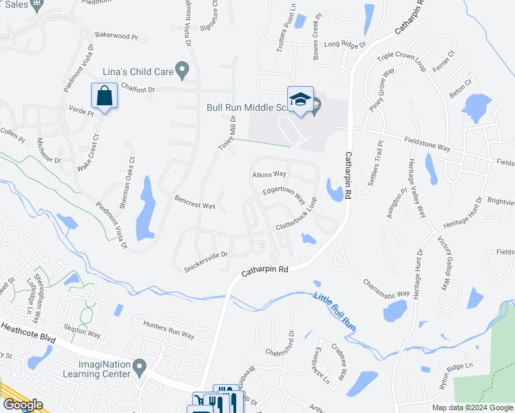 map of restaurants, bars, coffee shops, grocery stores, and more near 14053 Clatterbuck Loop in Gainesville