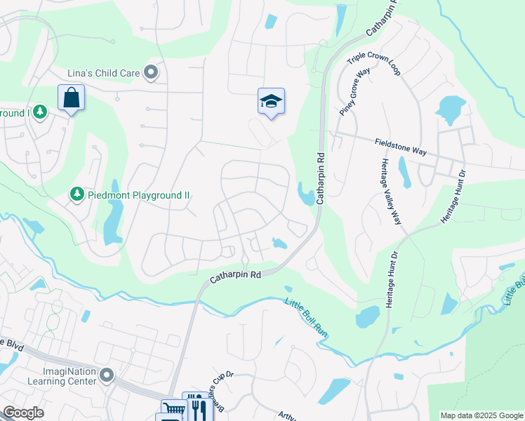 map of restaurants, bars, coffee shops, grocery stores, and more near 6833 Rathbone Place in Gainesville