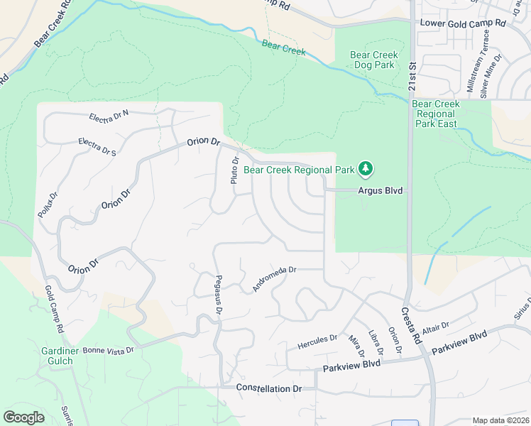 map of restaurants, bars, coffee shops, grocery stores, and more near 2452 Virgo Drive in Colorado Springs