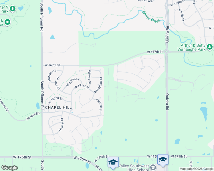 map of restaurants, bars, coffee shops, grocery stores, and more near 16901 Bradshaw Street in Overland Park