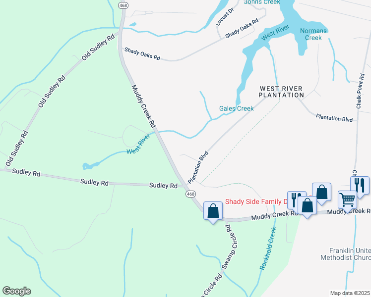 map of restaurants, bars, coffee shops, grocery stores, and more near 5308 Beauvoir Court in West River
