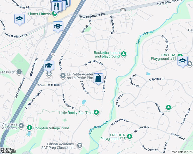 map of restaurants, bars, coffee shops, grocery stores, and more near 14206 Autumn Circle in Centreville
