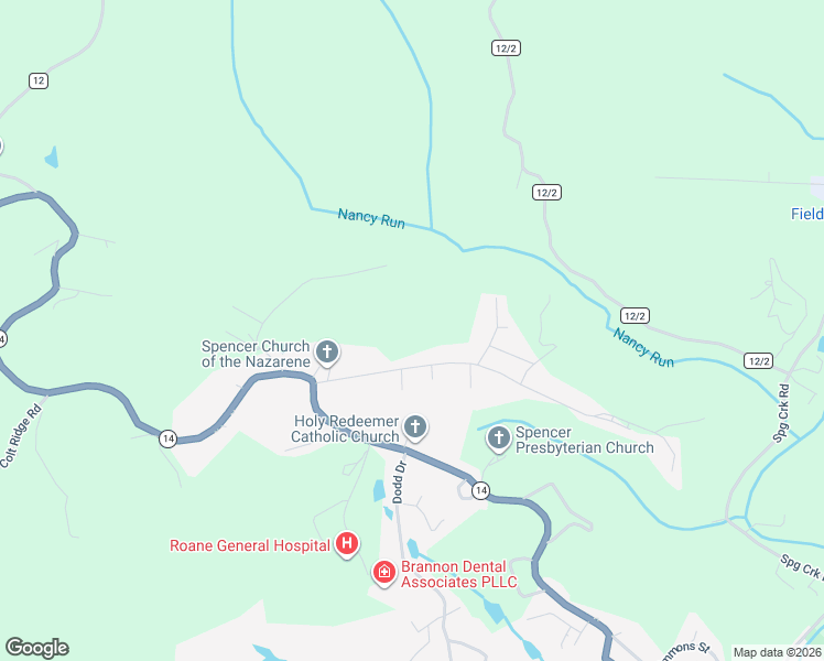 map of restaurants, bars, coffee shops, grocery stores, and more near 198 Oak Drive Addition in Spencer