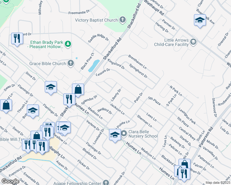 map of restaurants, bars, coffee shops, grocery stores, and more near 2349 Urbandale Drive in Florissant