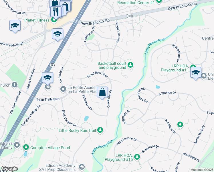 map of restaurants, bars, coffee shops, grocery stores, and more near 14109 Autumn Circle in Centreville