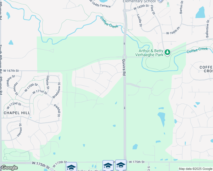 map of restaurants, bars, coffee shops, grocery stores, and more near 12300 West 169th Street in Overland Park