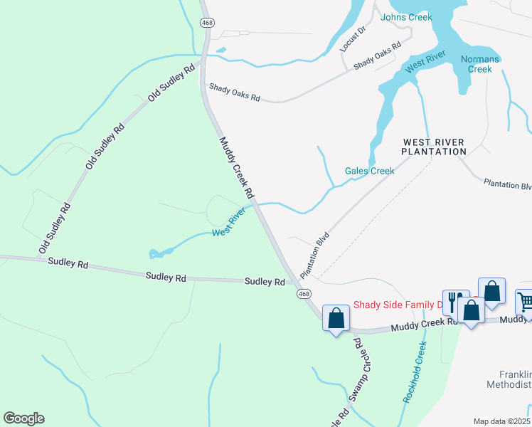 map of restaurants, bars, coffee shops, grocery stores, and more near 5251 Muddy Creek Road in West River