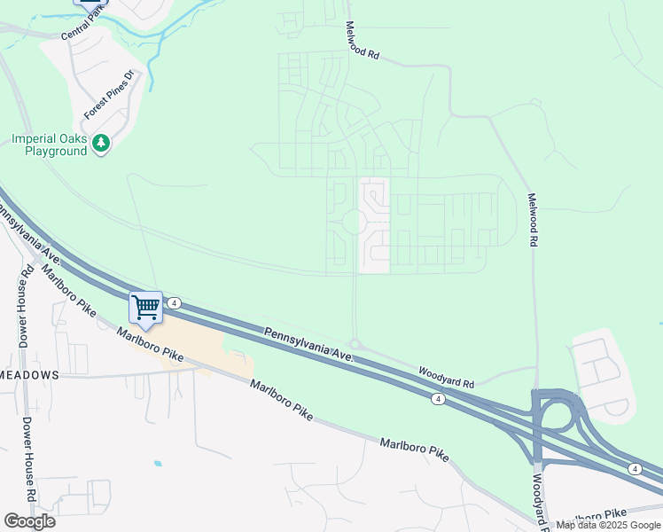 map of restaurants, bars, coffee shops, grocery stores, and more near 5608 Glover Park Drive in Upper Marlboro