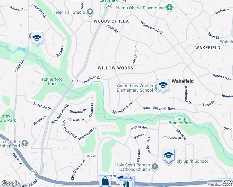 map of restaurants, bars, coffee shops, grocery stores, and more near 4720 Playfield Street in Annandale