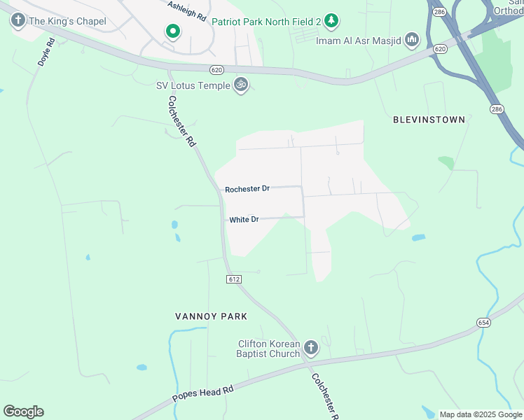 map of restaurants, bars, coffee shops, grocery stores, and more near 12530 White Drive in Fairfax