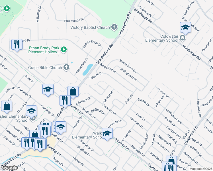 map of restaurants, bars, coffee shops, grocery stores, and more near 2349 Urbandale Drive in Florissant