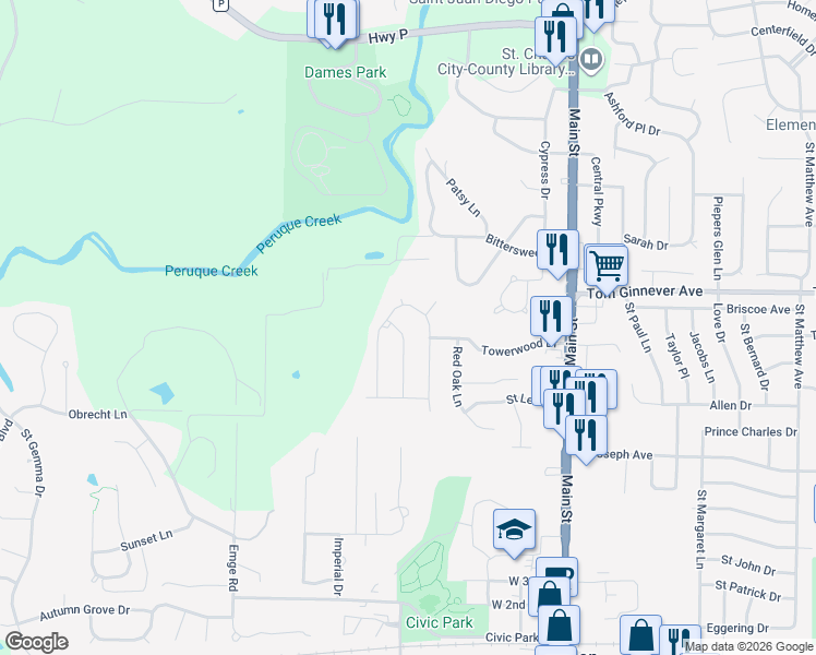 map of restaurants, bars, coffee shops, grocery stores, and more near 819 Colleen Drive in O'Fallon