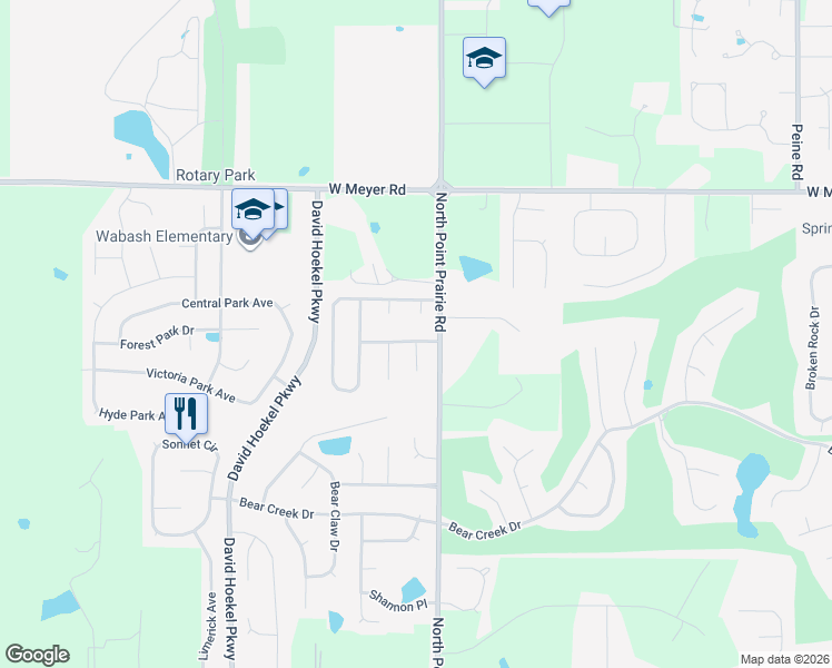 map of restaurants, bars, coffee shops, grocery stores, and more near 315 Shadow Trace Drive in Wentzville