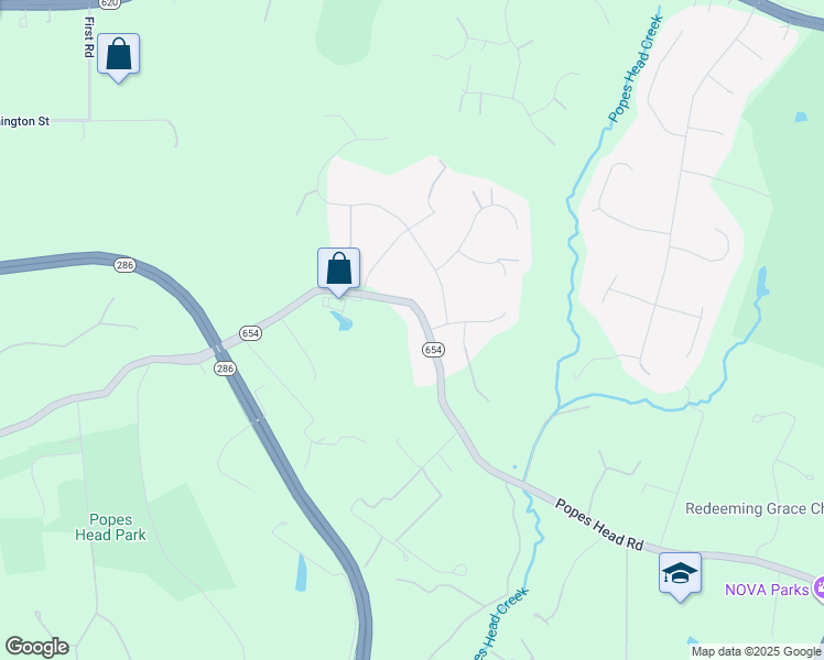 map of restaurants, bars, coffee shops, grocery stores, and more near 11439 Popes Head Road in Fairfax