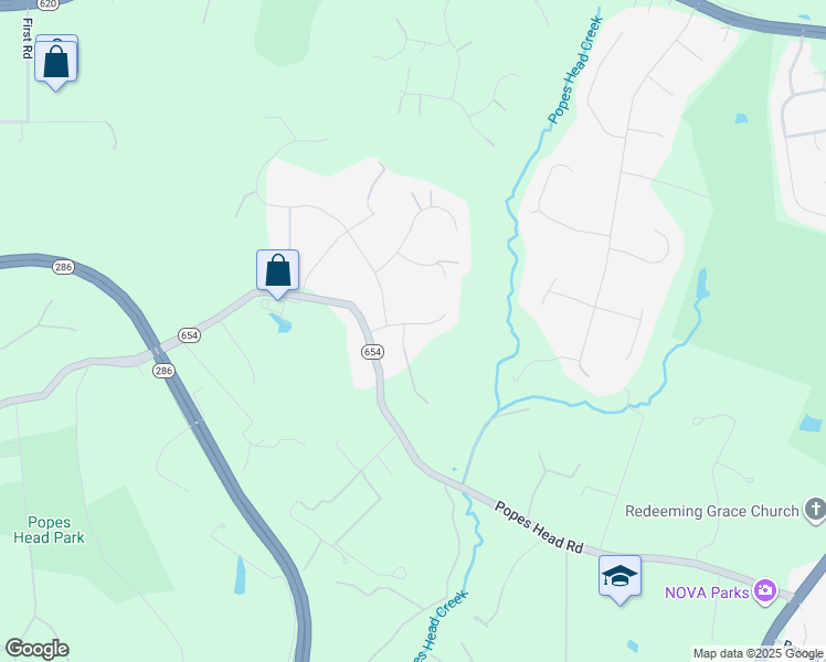map of restaurants, bars, coffee shops, grocery stores, and more near 5264 O'Faly Road in Fairfax